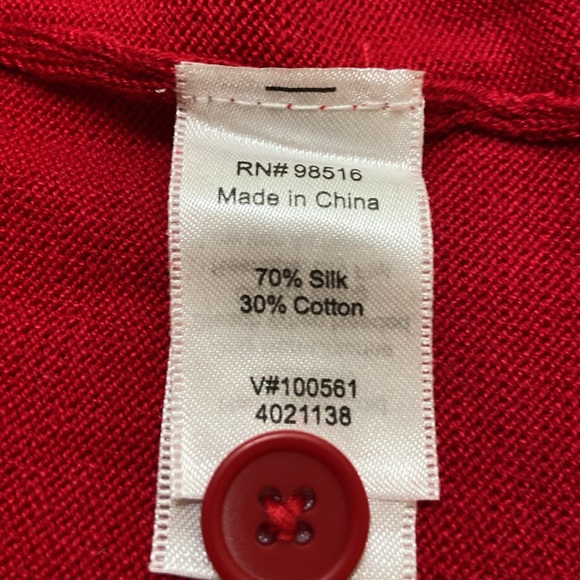 Coldwater Creek silk cotton v-neck cardigan - Picture 7 of 8